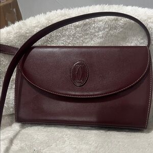 Authentic CartierChic Burgundy Crossbody Bag